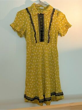 RARE Kimchi Blue Leah Mini Dress Yellow Rabbit Color way